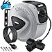 Produktbild MASKO® Automatik Kabeltrommel Verlängerungskabel 10m mit 3-Fach Anschluss 180° drehbar 1,5m Zuleitung Wandhalterung Werkstatt Kabelaufroller Automatisch Stromtrommel Schlauchaufroller Inkl. Handschuhe