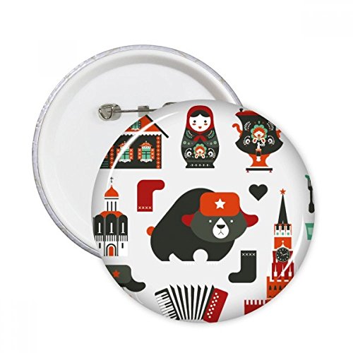 Badge Poupée Russie et Ours Vodka pour décoration vêtement et customisation