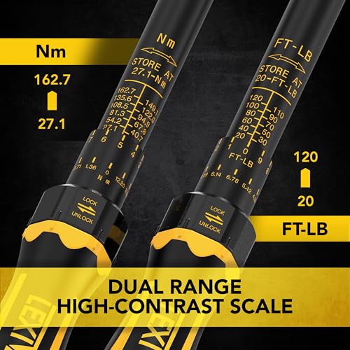 Image of LEXIVON Torque Wrench, 3 /8-Inch Drive, Dual Scale 20-120 FT-LB (27.1-162.7 N.m), Premium Rubber-Grip Handle, Deluxe Hybrid Case (LX-TW38)