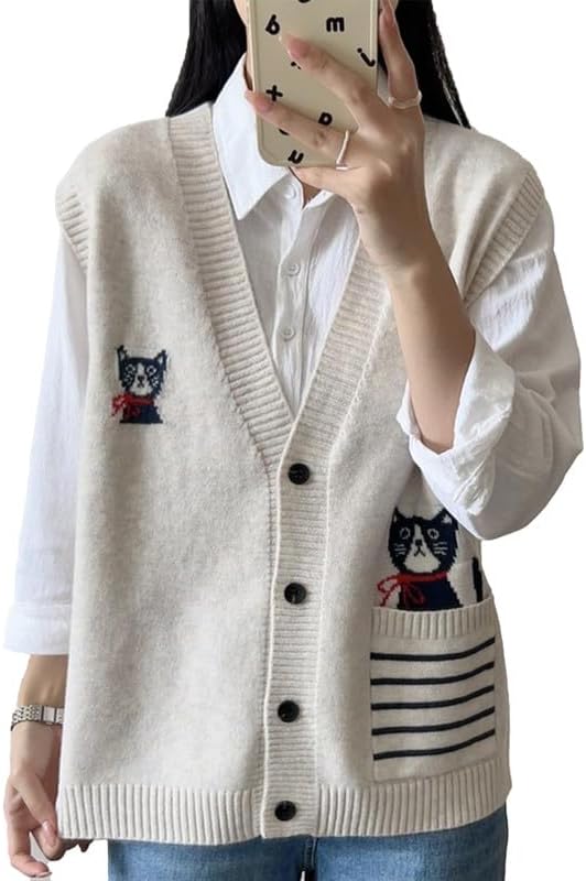 【GRAVER】23FW★ Heart Board Embroidery Knit Vest Sterling & Stitch Metallic Floral Jacquard Fringe Vest