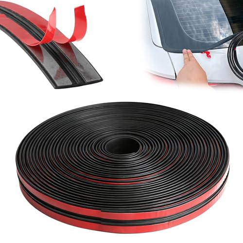 26.2 Ft T-Shape Car Windshield Weather Stripping Windshield Rubber Seal Car Weather Stripping Trim for Car Front Rear Windshield Tailgate Adhesive Rubber Seal Strip(14mm)
