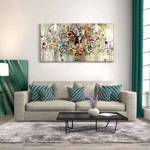 Tree Of Life By Gustav Klimt Scandinavian Posters Prints Wall Art Canvas Painting Artwork Modern Colorful Landscape Picture For Living Room Bedroom Office Living Room Wall Decor Unframed #TOP1