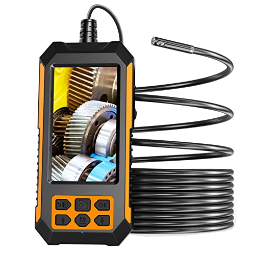 DDENDOCAM Cámara de inspección de boroscopio Industrial de Doble Lente 1080P HD Cámara de Serpiente de Pantalla IPS de 4,5 Pulgadas con 8 LED, Cable semirrígido, Tarjeta de 32G (2M) Cover