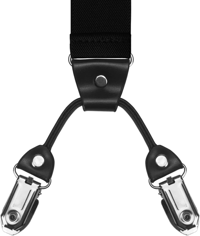 1.4" Y Back Cmfortable Fit Mens Suspenders, Metal Clips