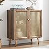 Storage cabinet sideboard buffet with 2 metal mesh door multifunctional accent cabinet console cabinet for living room dining room rustic oak 308x158x35h  urban country home decor