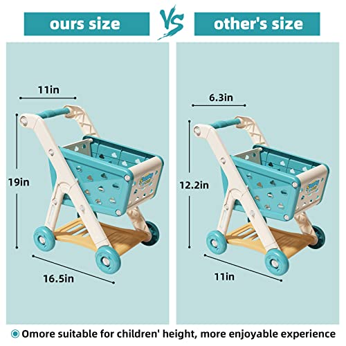 Jovow 79Pcs Kids Shopping Cart Trolley Play Set With Pretend Food And Accessories,Perfect For Ages 3+ Pretend Play And Role-Playing Games #TOP3