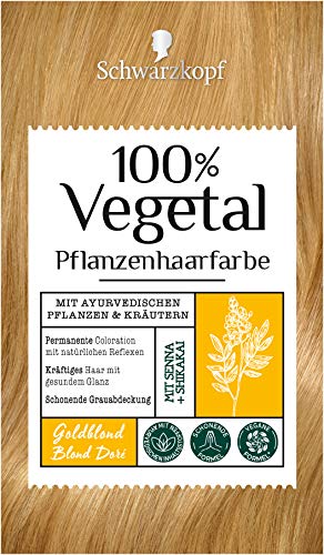 Foto von SCHWARZKOPF 100% VEGETAL Coloration, Haarfarbe Goldblond Stufe 3, 3er Pack (3 x 80 ml)