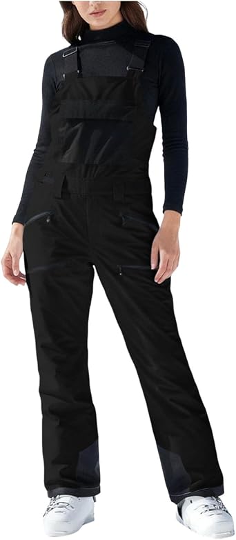 Snow Suits for Women Water Resistant Insulated Overalls Windproof Warm Ski Bib Overalls Winter Snowboarding Pants