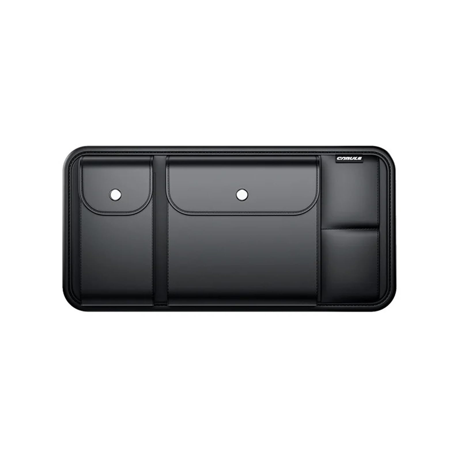 Porte‑Lunettes Intérieur Voiture Organisateur De Pare-Soleil Voiture en Cuir Multi-Poches Clip Rangement pour Lunettes Porte-Lunettes Soleil Sac Panneau Universel