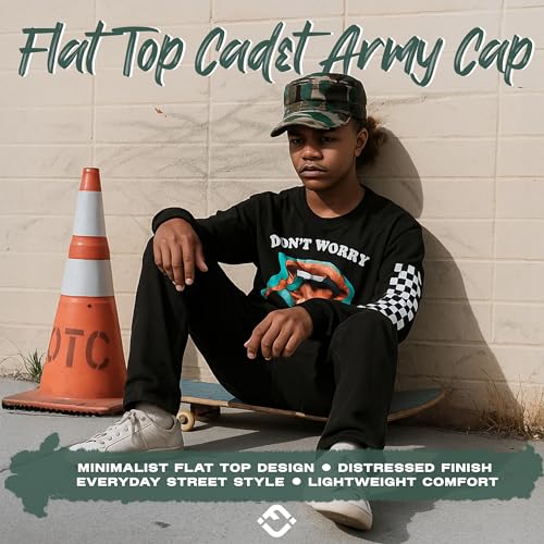 Image of Funky Junque Newsboy Hat for Women - Distressed Cadet Cap, Army Military Style Vintage Baseball Hat