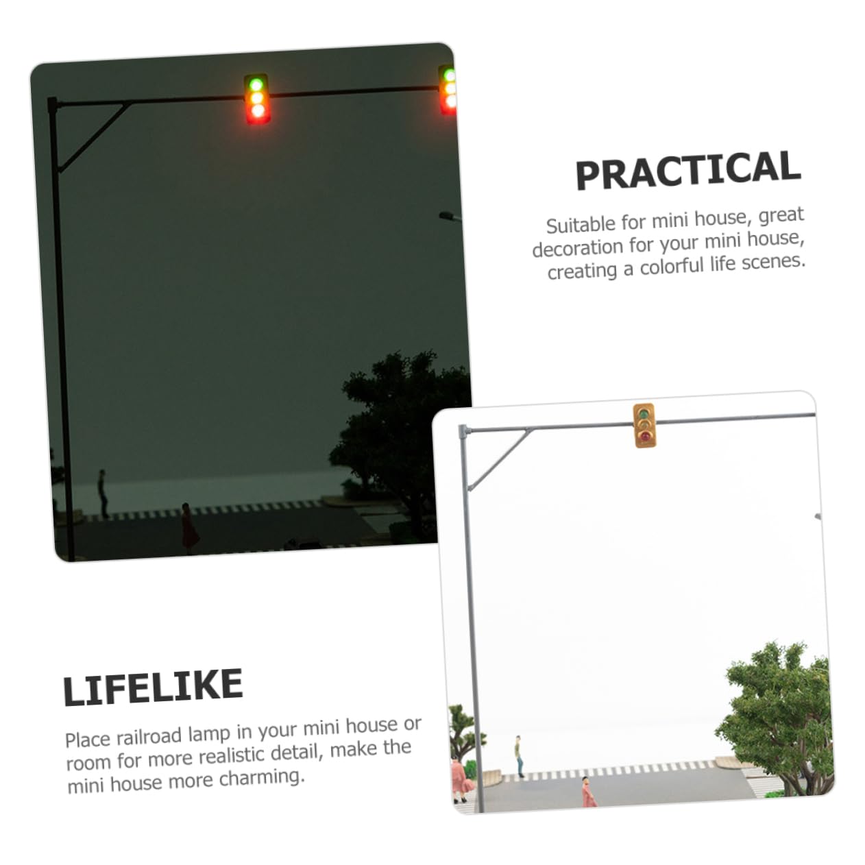 IWOWHERO Micro Landscaping Lamp Decor Signal Light Model Railroad Train Lamp Post Model Building Miniature Basing Material
