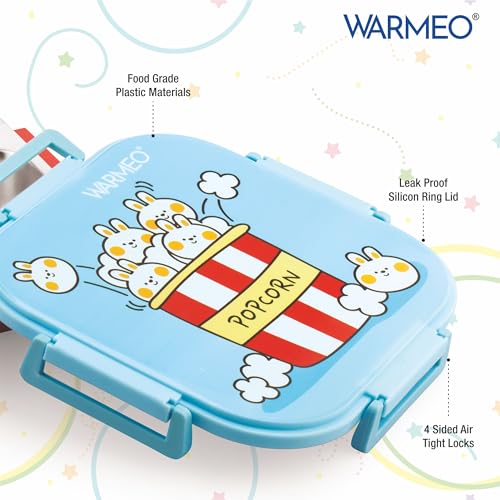 Image of WARMEO Jerry Insulated Lunch Box with Two Compartment BPA Free, Kids Lunch Box,Food Grade Ideal for School, Picnic, Office & Outdoor - 500ml Popcorn, Stainless Steel