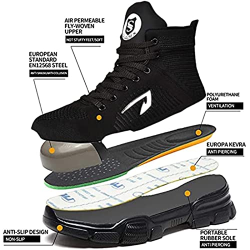 Image of SUADEX Steel Toe Boots for Men Women Waterproof Arch Support Work Construction Indestructible Safety Boots