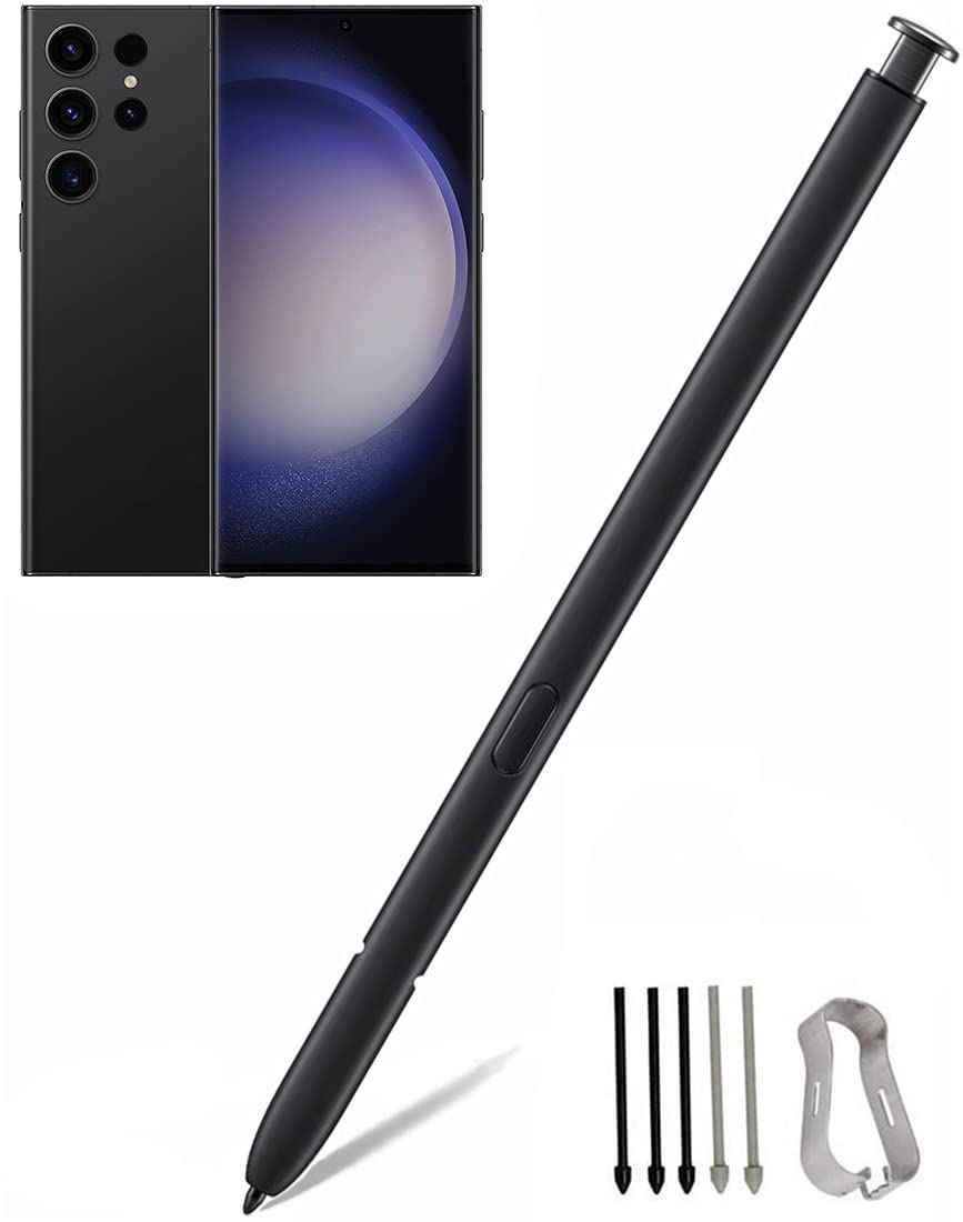 Befzygwk Galaxy S23 Ultra Pen Replacement for Samsung Galaxy S23 Ultra 5G Touch Screen Stylus Pen, S23 S Pen Without Bluetooth Replacement Tips/Nibs (Phantom Black)