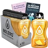 12 x Bebida Bolero PIÑA Hidratante Sin Azucar (12x9 grs) + 20 Pepitas Saludables para una vida más sana by Cia&Co