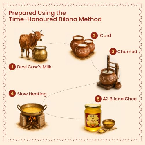 Image of Sri Sri Tattva A2 Bilona Ghee 500ml | Traditional Bilona Method | Made from Desi Cow Milk | Pure & Natural Ghee | Rich Aroma & Authentic Taste.