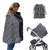 Milky Chic Nursing and Breastfeeding Poncho - Patent Pending 360 Full Coverage Wired Nursing Cover and Apron - Breathable, Soft Cotton - Carseat, Stroller Canopy - Multifunctional Baby Shower Gifts