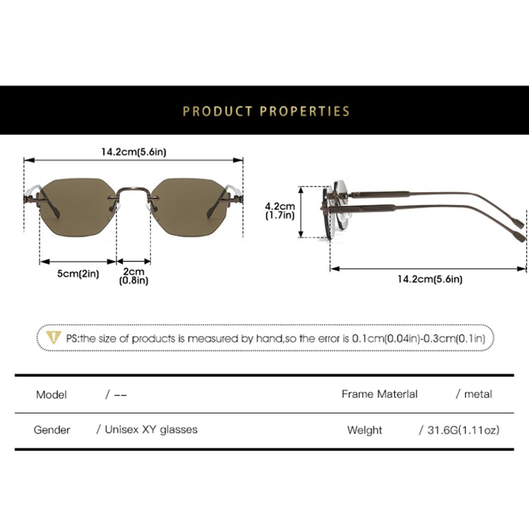 Okulary przeciwsłoneczne retro bez oprawek punk vintage uv400 okulary przeciwsłoneczne outdoor luksusowe
