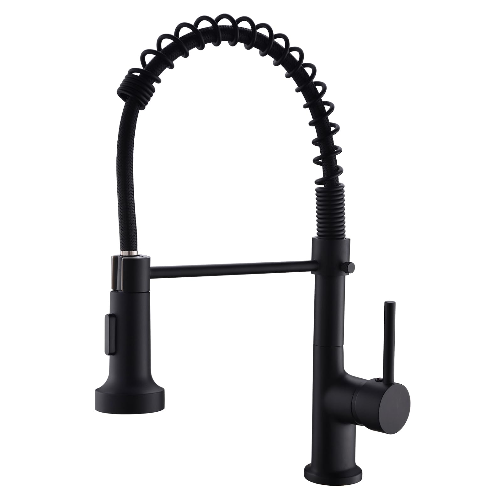 Robinet de cuisine commercial noir mat avec douchette fluide 360 degrés
