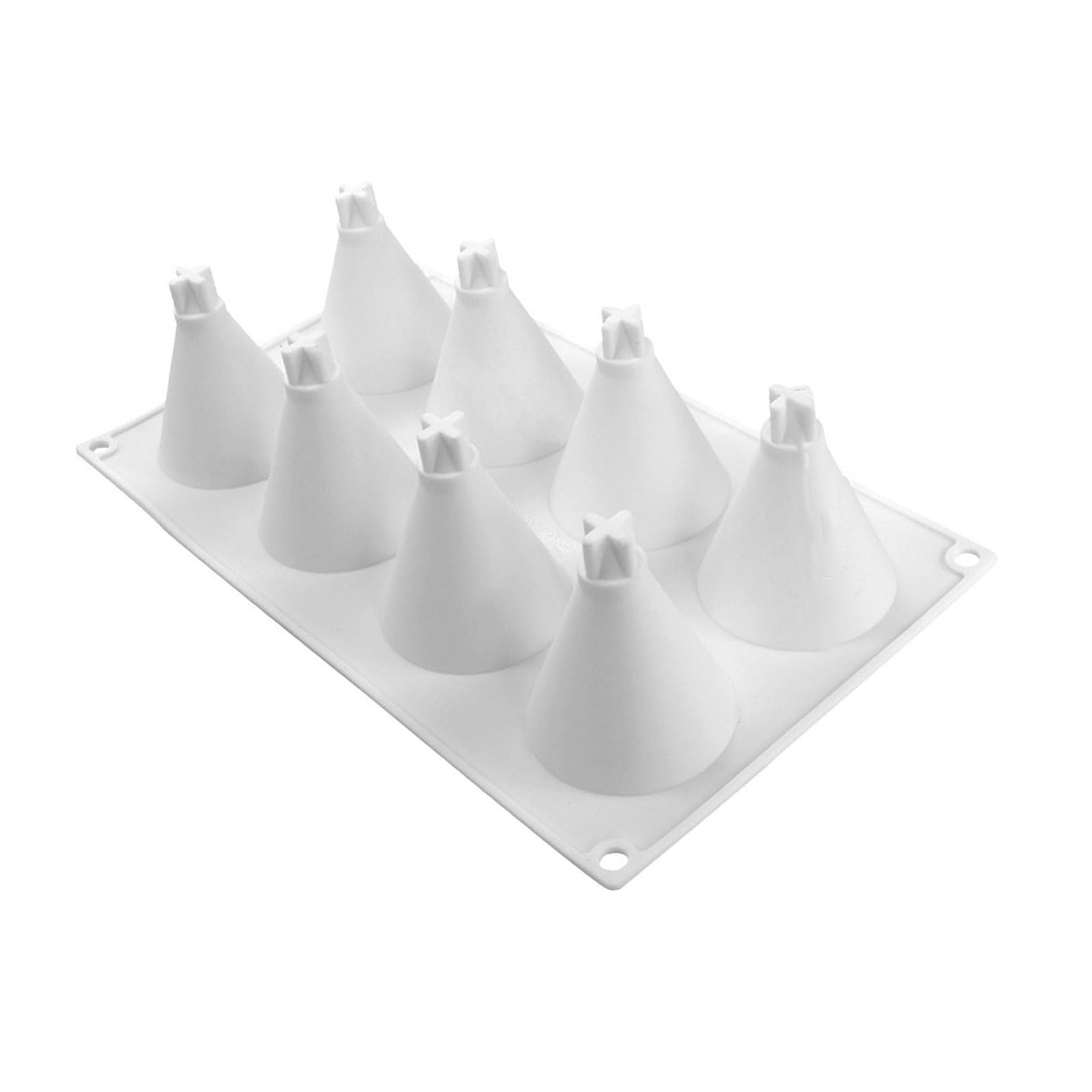 Bubefskd 8 Consecutive High C Cone Shape Silicone Molds Fondant Mousses Cake Making Pastries Chocolate Baking Decorating Tool Nonstick Cone Shape Silicone Mold Dessert Mold