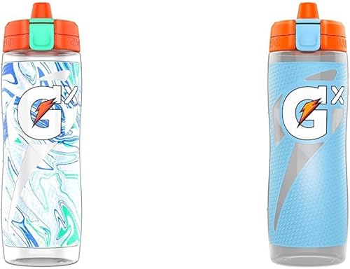 Gatorade Gx Squeeze Bottles (30 onzas) - Mármol blanco y azul claro