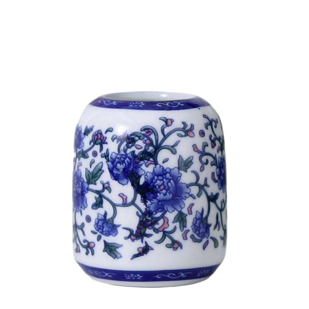 asdchZen Blue And White Porcelain Vase Chinoiserie Decor Mini Craft White Table Decor Ceramic Floral Arrangement Holders Hydroponics Flower Vase Ceramics Household,F