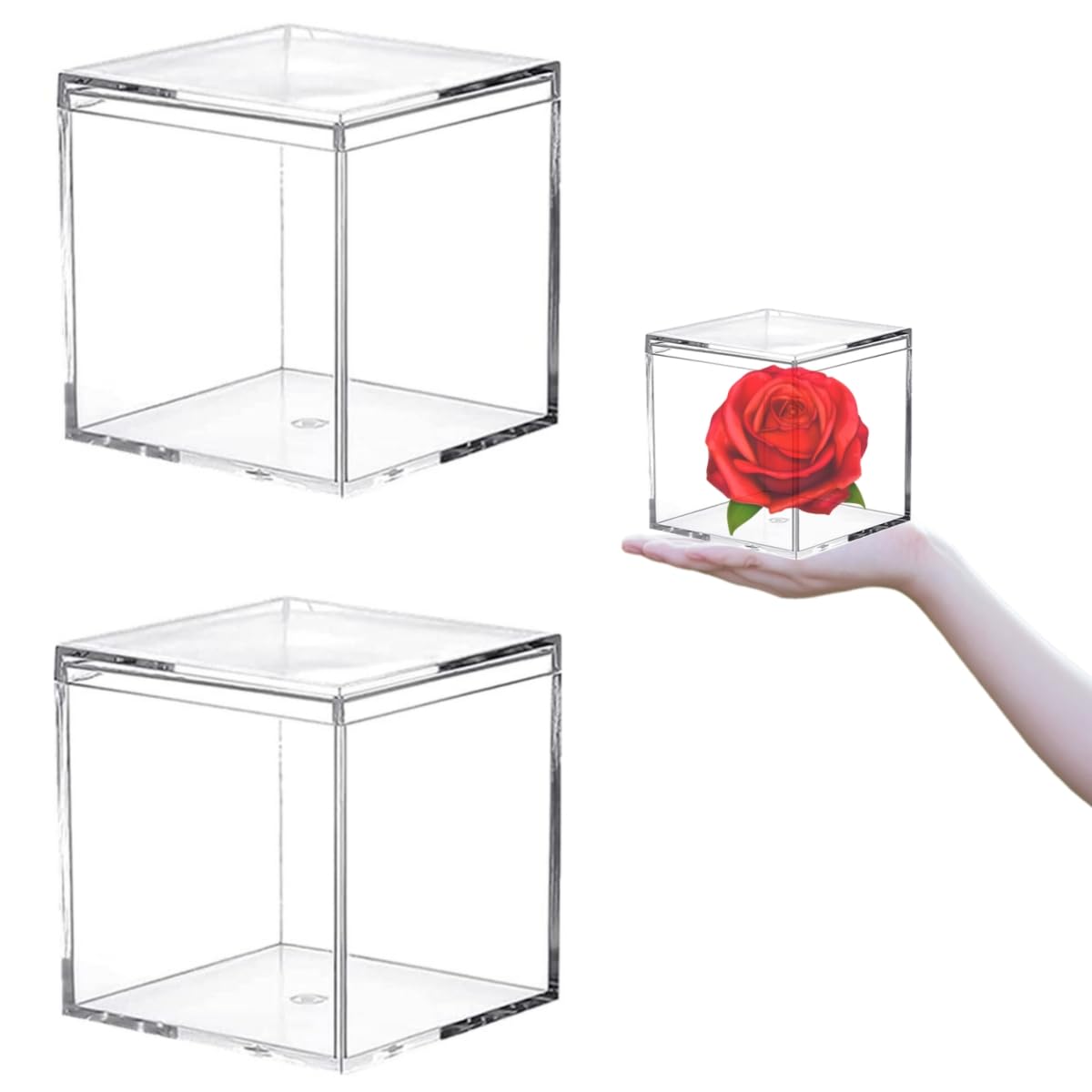 Acrylic Candy Boxes - 2 Pack, Clear Gift Boxes -13