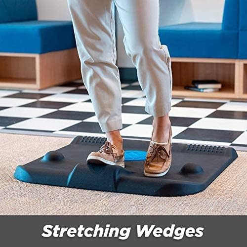 Miniatura 6 de Stand & Spin - Tapete antifatiga, tapete ergonómico de escritorio con plataforma giratoria de 360 grados, bolas de masaje, cuñas elásticas y barra