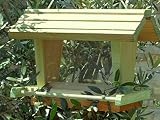 Vogelfutterhaus BEL-X-VOFU2G-moos001 PREMIUM Vogelhaus mit großem 3D-SILO + RIESEN-SICHTSCHEIBEN Futterstation XXL moosgrün grün für Nützlinge Biogarten Nistkasten Schmetterling, KOMPLETT MIT 2