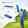 Outsunny 2 Person Folding Camping Cot for Adults, 50" Extra Wide Outdoor Portable Sleeping Cot with Carry Bag, Elevated Camping Bed, Beach Hiking, Blue