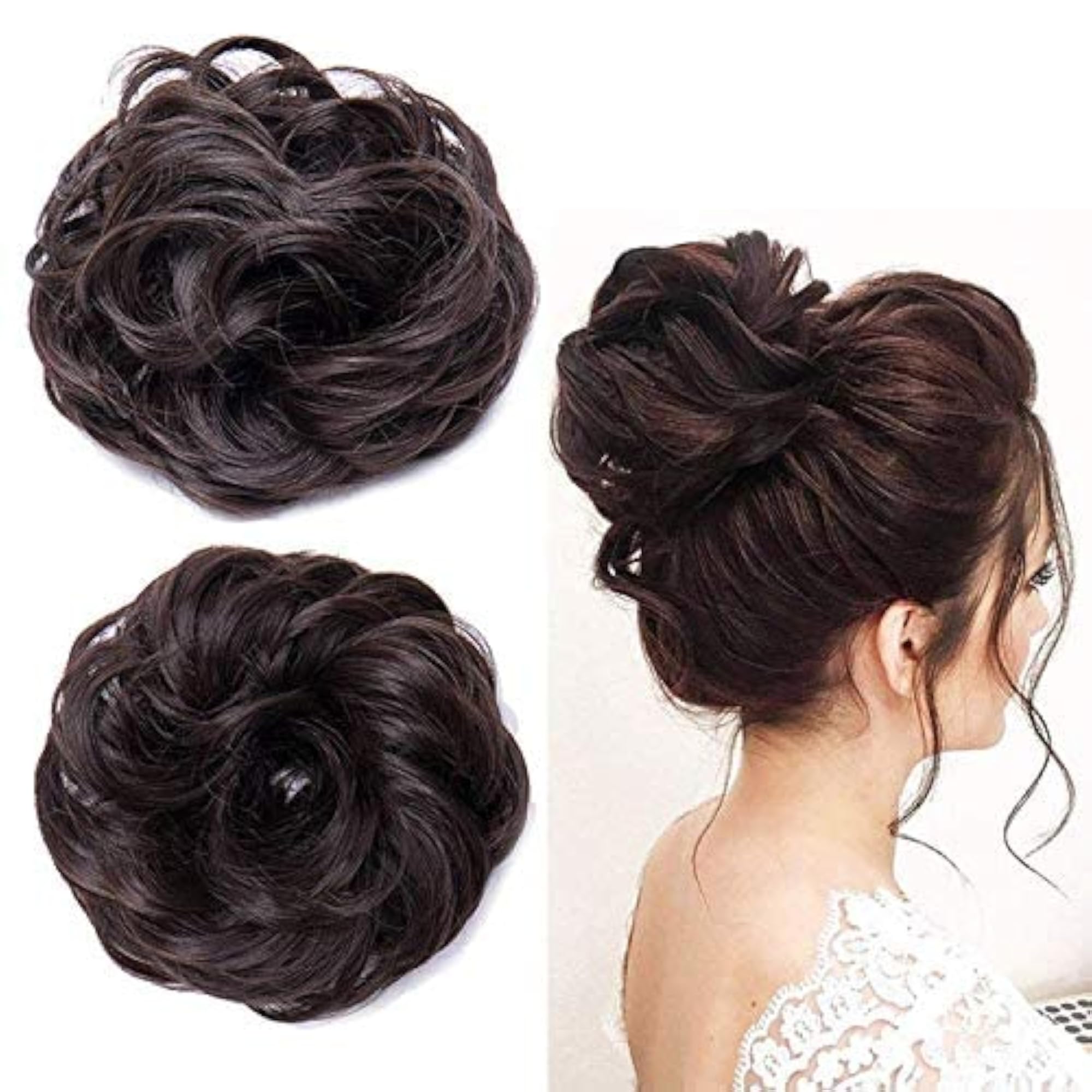 Brown Messy Funky Juda Hair Extension with Metal Clip
