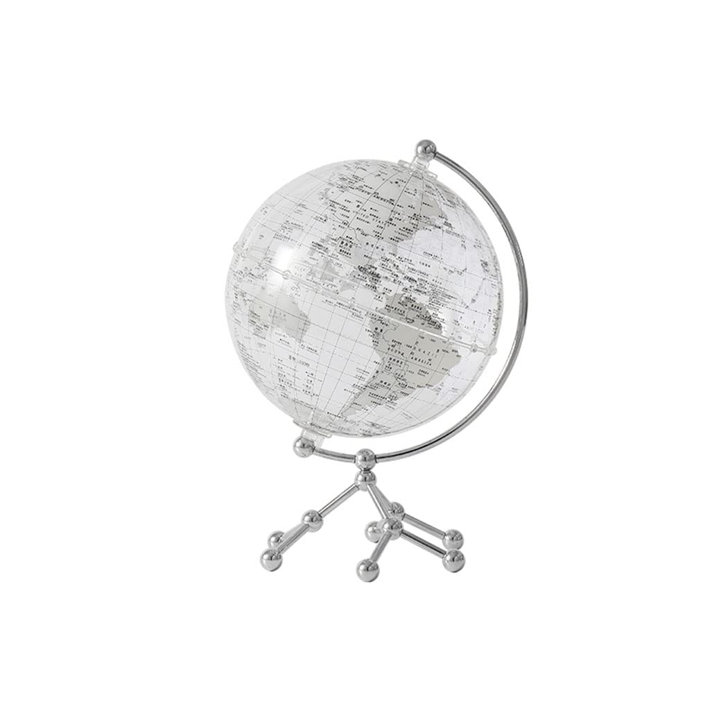 Globus świata Creatieve transparante acrylbol, unieke kunstaccessoires, met roestvrijstalen metalen beugel, verjaardagscadeau, moderne decoratie piękno i funkcjonalność