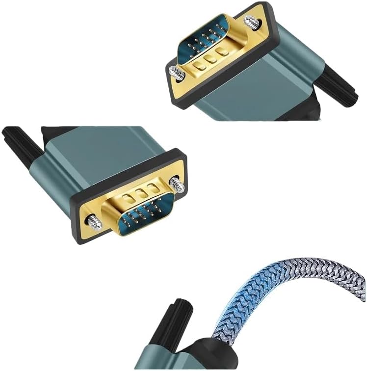 HDMI to VGA Cable, Aluminum Alloy Shell, Nylon Braided Gold-Plated, Compatible with Computers, laptops, projectors(1.8m)