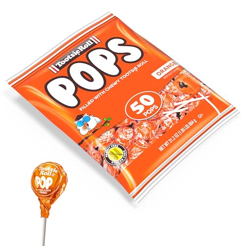 Tootsie Pops Orange Flavored Lollipops, 50 Count, 1.95lb (Pack of 1) | Single Flavor Bag, Chocolatey Center, Individually Wrapped Hard Candy, Peanut Free, Kosher, Gluten Free - image 3