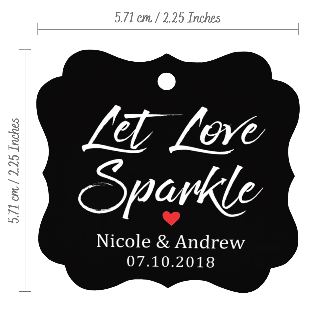Darling Souvenir Personalizzato Let Love Sparkle Wedding Hang Tag