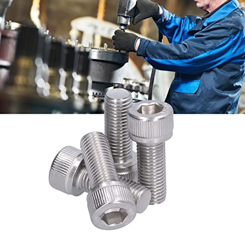 Image of Hex Bolt, 1.25mm Fine Pitch M10 4Pcs Socket Screw Bright Finish -70 Stainless Steel for Construction for DIY Jobs for Automotive Industry(M10*25)