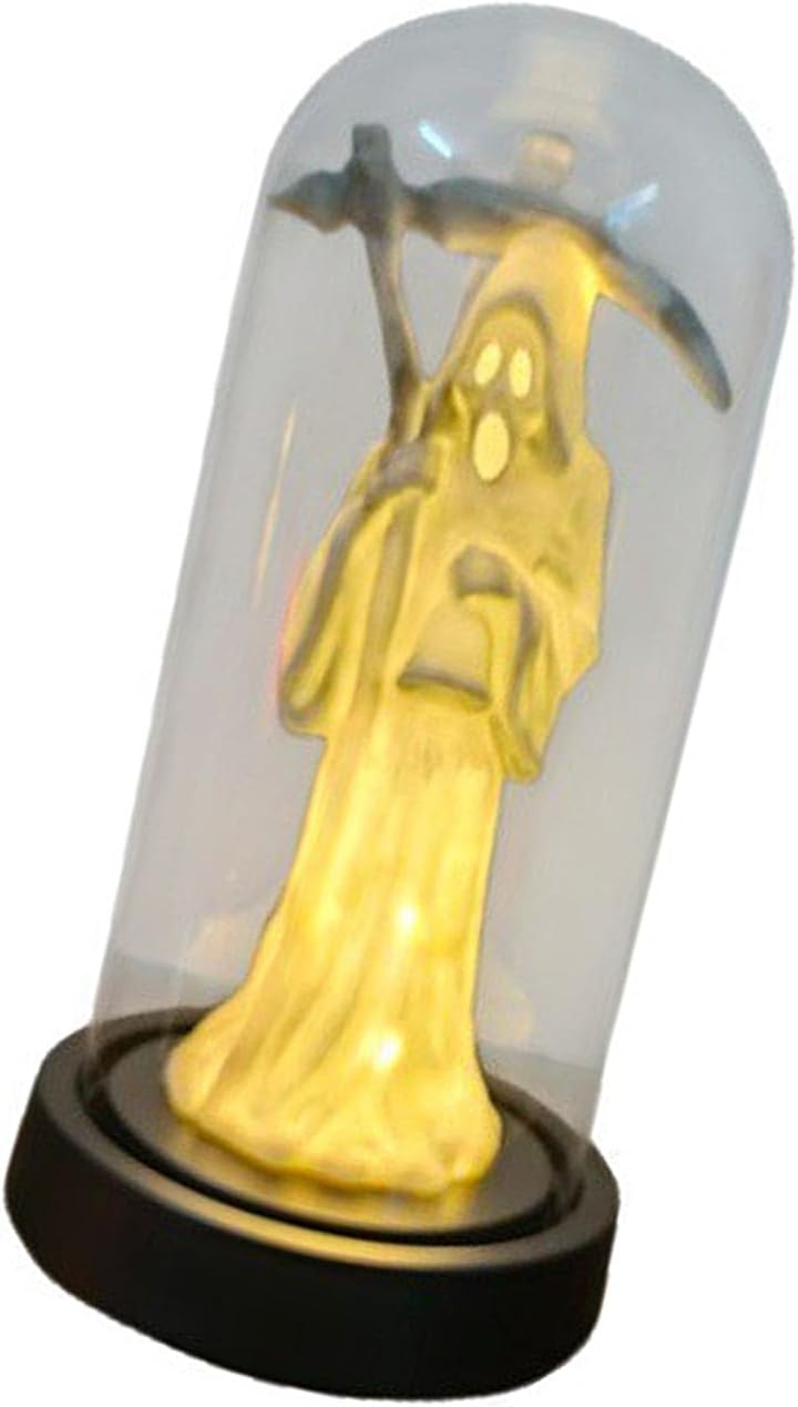 Lighted Specter Figurine Under Glass Look Dome