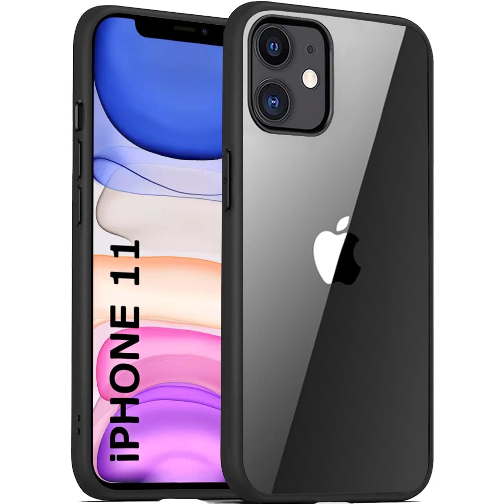 TheGiftKart Ultra-Hybrid Crystal Clear Back Case Cover for iPhone 11 Back Cover Case|Slim Fit Shockproof Design|Camera Protection Bump|Transparent Back Cover Case for iPhone 11 (PC,TPU|Black Bumper) (B0BG63SP2K) Amazon Price History, Amazon Price Tracker