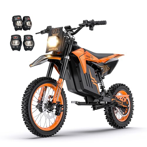 MilePop1 Pocketbike für Jugendliche und Erwachsene,3000W Motor|220Nm |max 50 km/h |30° Steigfähigkeit, mit hydraulischen Bremsen, Vollfederung und Musikfunktion, Offroad E-Motorrad ab 13 Jahren
