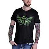  Nintendo T-Shirt -L- Grünes Zelda Logo, schwarz