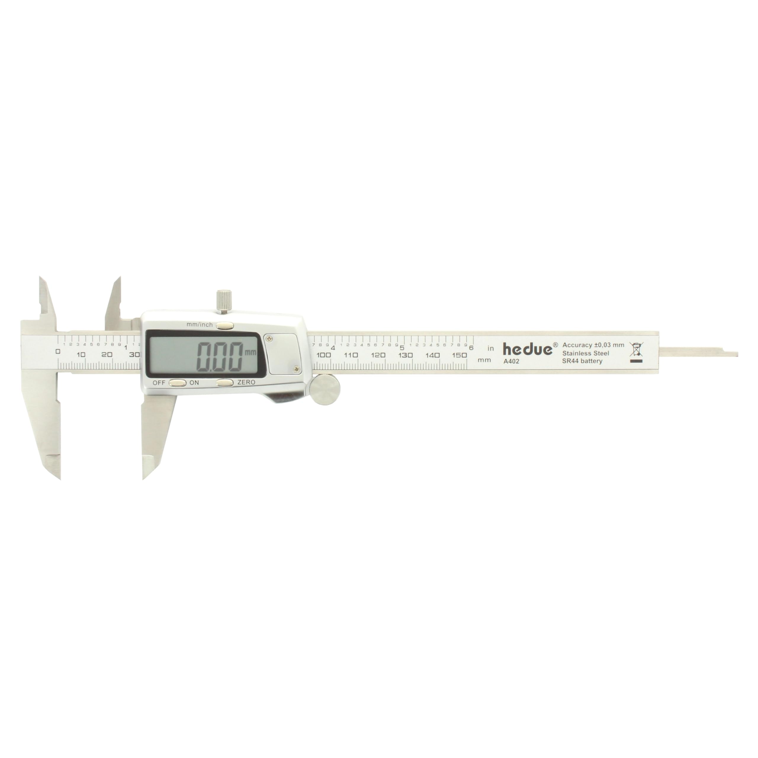Digitaler Messschieber 150mm - Schieblehre digital aus Edelstahl, Messlehre in mm/Inch