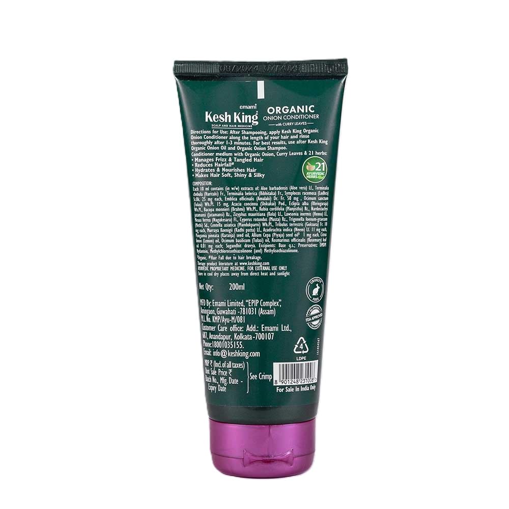 Kesh King Organic Onion Conditioner with Curry Leaves | Conditioner for Frizzy Hair, Reduces Hair Fall, Deep Nourishment & Hydration | Hair Conditioner for Dry, Damaged Hair | 200ml 4