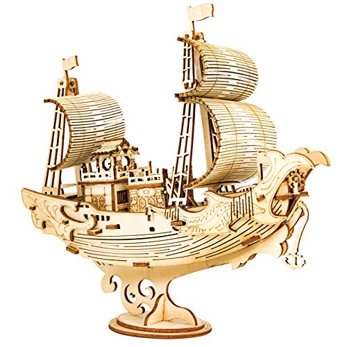 Rolife 3D Wooden Puzzles For Adults To Build, Wooden Model Ship Series Diplomatic Ship Building Model Kit, Diy Crafts Hobbies/Collections/Decorations/Gifts For Friends And Family (Diplomatic Ship) #TOP2