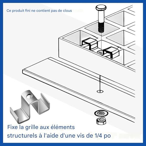 Attaches pour grilles de planchers de ponts et passerelles de jardin extérieur - 8