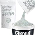Hemway Glitter Grout Additive add Sparkle to Mosaic Tiles, Bathrooms, Wet Rooms, Kitchens, Tiled Based Rooms and Cement Based Grouts 100g / 3.5oz - Silver Holographic Fibre