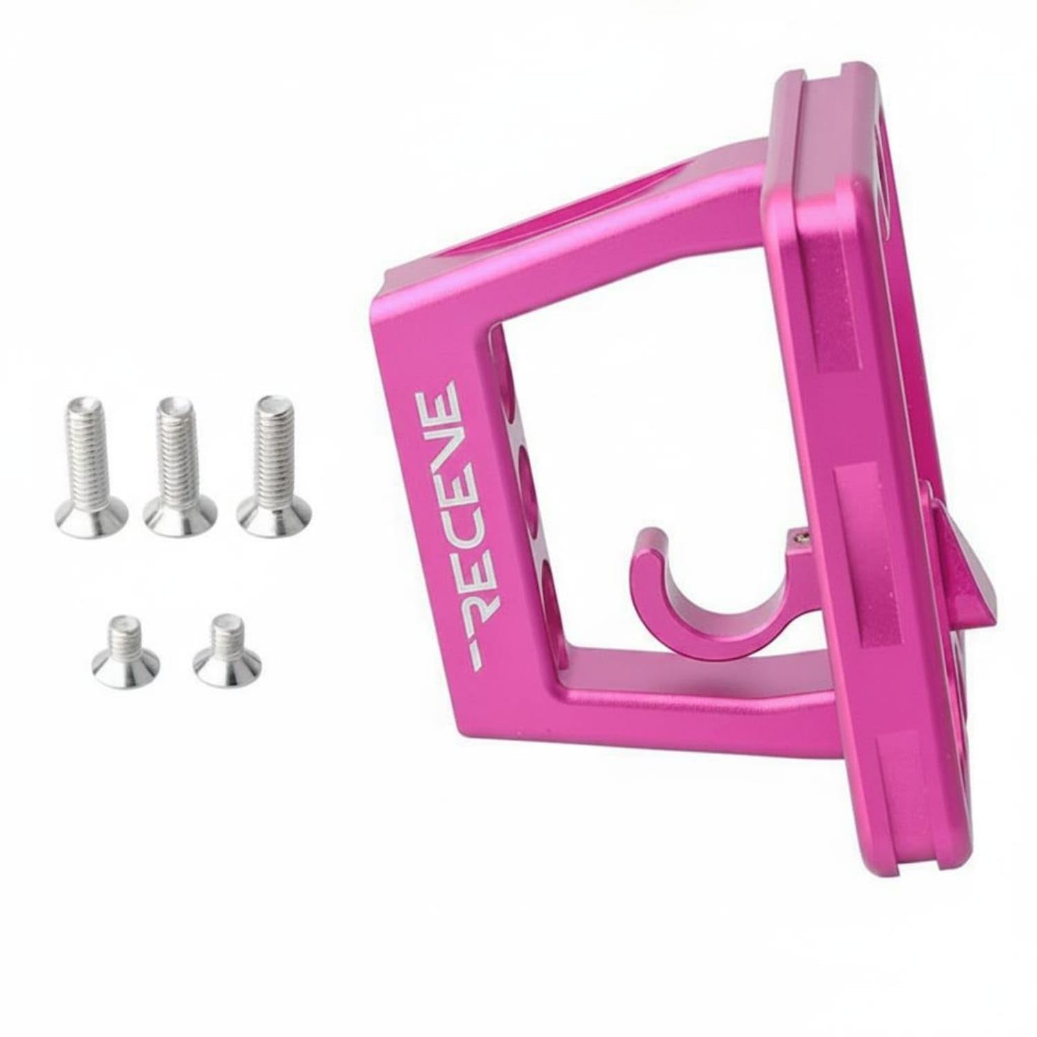 CNC Machined Folding Bike Front Carrier Block Aluminum Alloy 3-Hole Front Carrier Adapter Ultralight Snout Mount Mount Adapter Lightweight Design for Cyclists, Rose Red, 3-Hole Mount-image-46