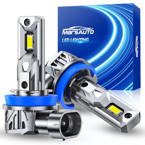 Marsauto H11 Bulbs, 40,000LM 800% Brighter 6500K White High-Performance H9 H8...