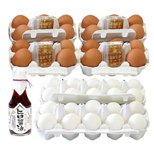 北のたまごや 半熟とろ〜り温泉たまご40個と卵かけご飯専用醤油セット_00310