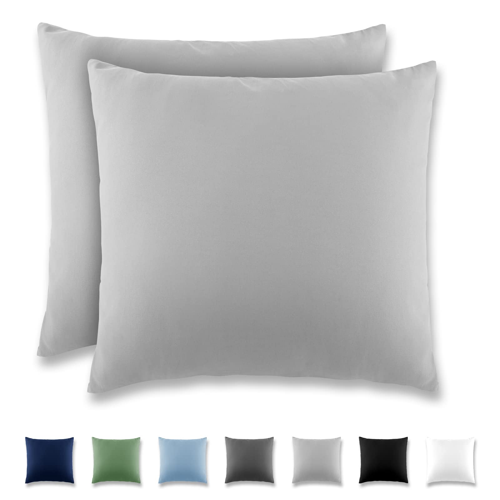 REDKEY Cushion Cover 80 x 80 cm - Set of 2 Pillowcases - Microfibre Cushion Cover for Cushions, Pillowcases with Tab Closure, 80 x 80 cm Pillow Case - Light Grey