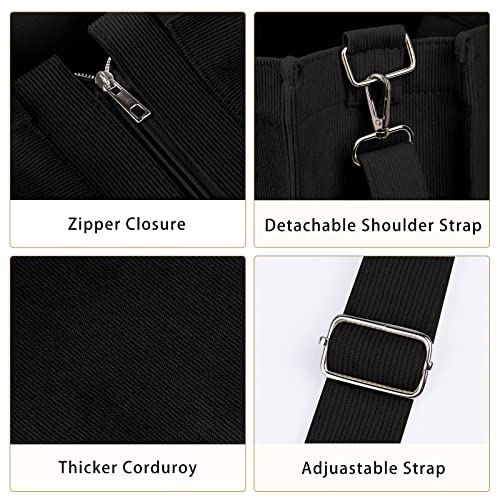 Vadoo Tote Bag For Women, Detachable Satchel Bag Shoulder Handbag With Zipper Corduroy Crossbody Bag For Travel Work #TOP2